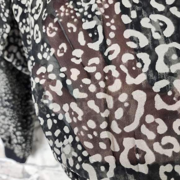 Juicy Couture Viva Luxe Zip Front Jacket Sheer Leopard Print Black Size XS - Picture 12 of 12